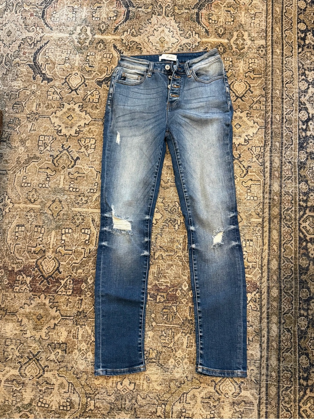 KanCan Distressed Medium Blue Skinny Jeans
